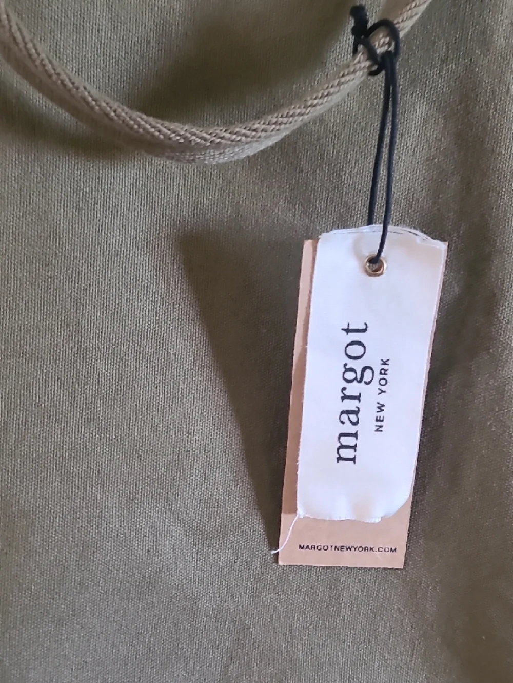 margot Olive Canvas Tote with Dual Webbing Handles - Picture 2 of 7